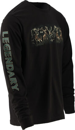 Men's Stag Lineup Long Sleeve T Shirt Made in the USA