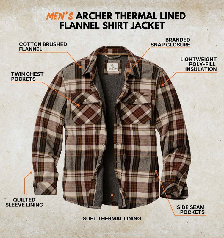 Men's Archer Thermal Lined Flannel Shirt Jacket image number 2