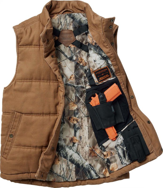 Men's Buck Commander Concealed Carry Cabin Creek Quilted Canvas Vest image number 0
