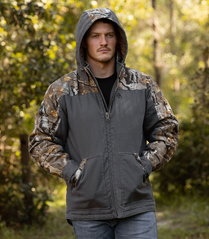 Men's Heavyweight Canvas Cross Trail Big Game Camo Workwear Coat image number 3