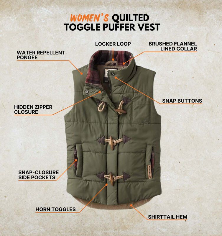 Women's Quilted Toggle Puffer Vest image number 2