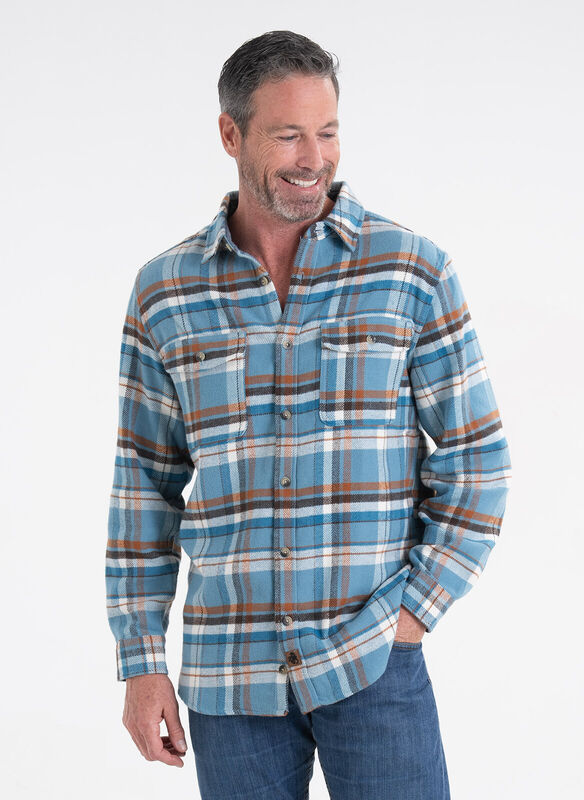 Brawny Plaid Long Sleeve Flannel Button Up Shirt image number 3