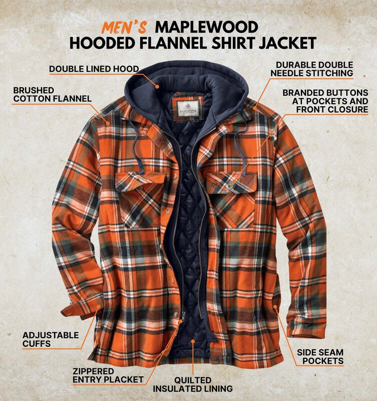 Men's Maplewood Hooded Flannel Shirt Jacket image number 2