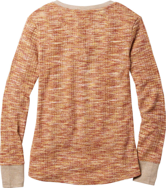 Women's Space Dye Knit Fashion Henley image number 1