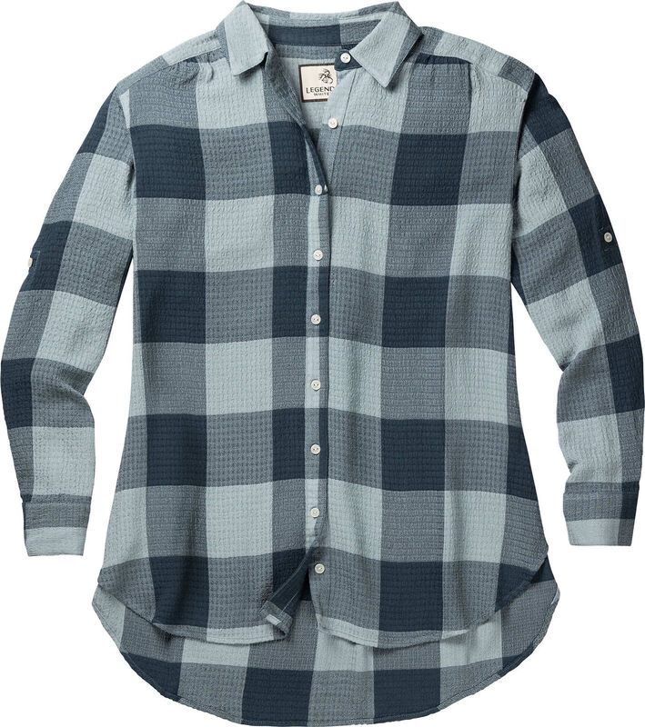 Women's Plaid Button Down Tunic Blouse image number 0