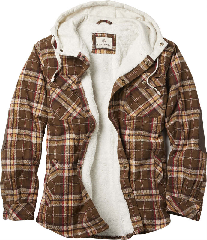 Men's Camp Night Berber Lined Hooded Flannel Shirt Jacket image number 0