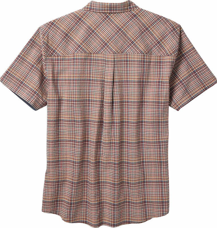Men&rsquo;s Textured Stretch Woven Plaid Short Sleeve Shirt image number 1