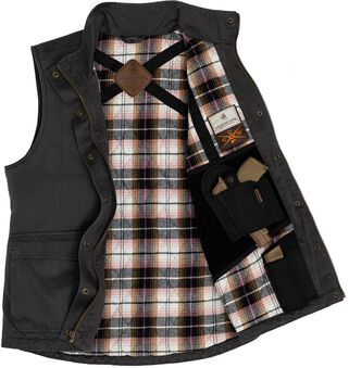 Women's Concealed Carry Saddle Country Waxed Cotton Blend Vest