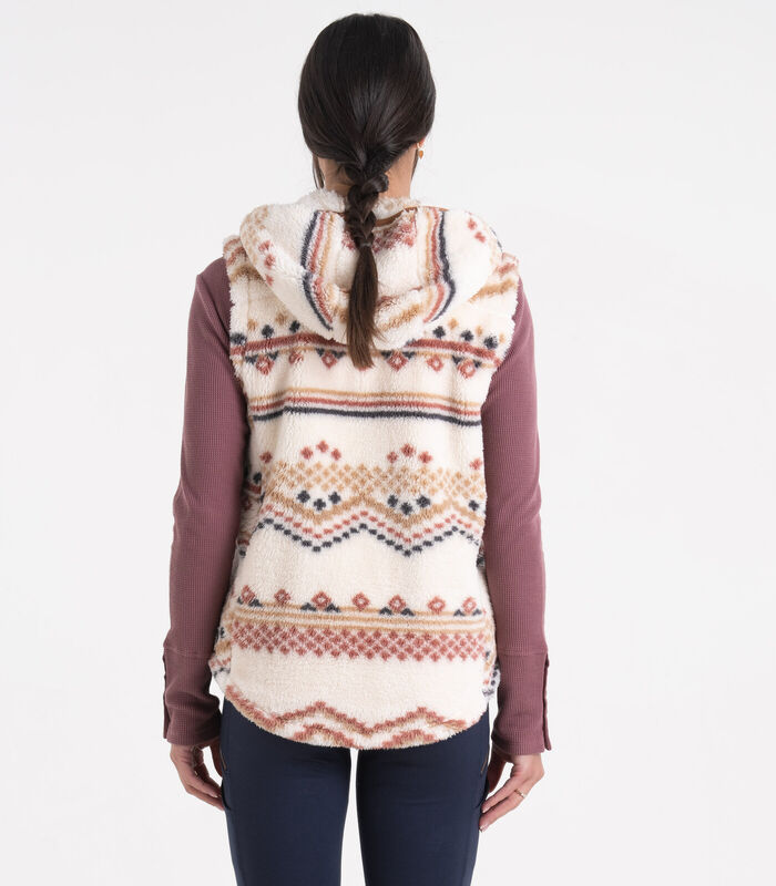Women's Fuzzy Hide Fleece Hooded Vest image number 3