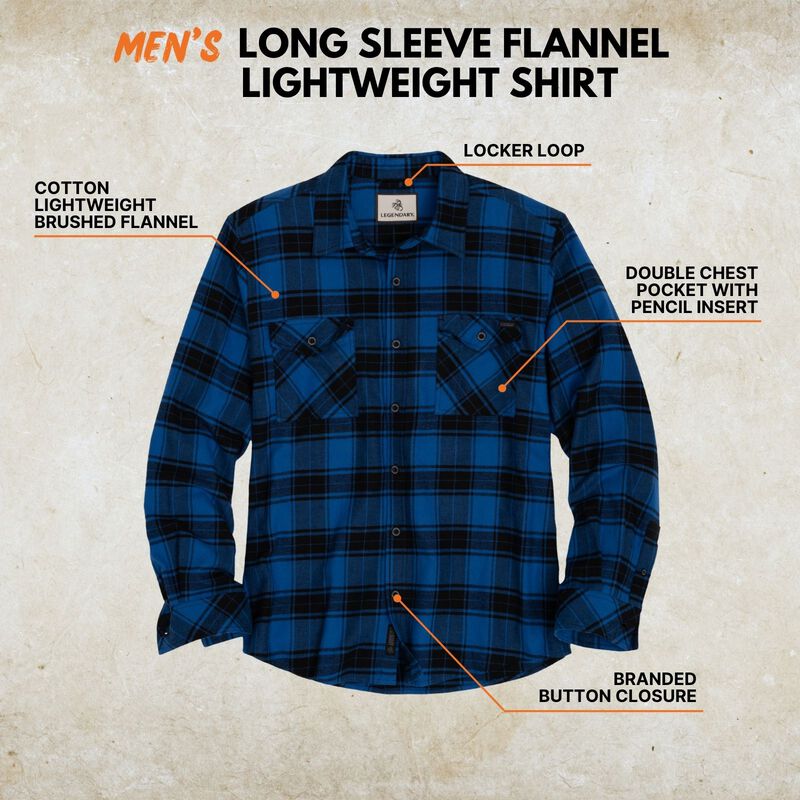 Men's Ridgeland Long Sleeve Flannel Lightweight Shirt image number 2