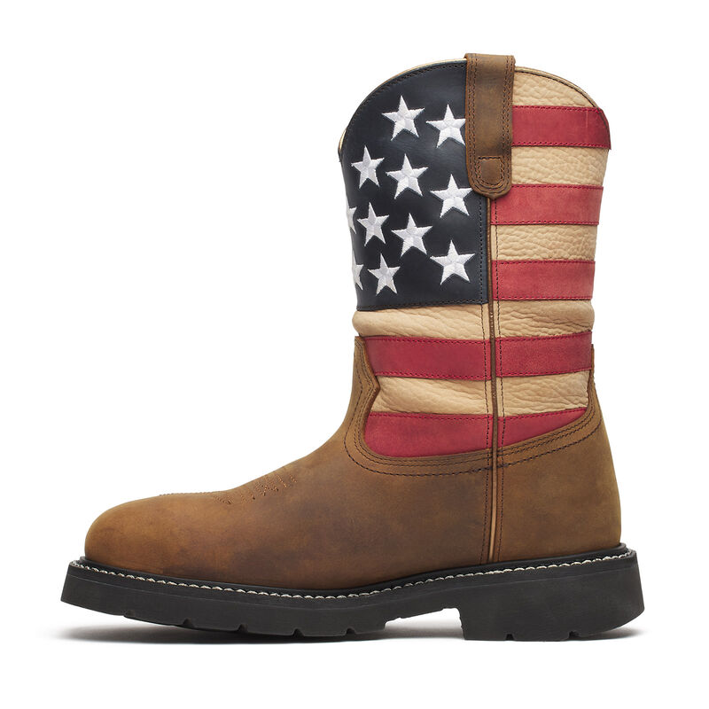 Thorogood Western Stars & Stripes Waterproof 11'' Crazy Horse Nano Safety Toe Work Boots For Men image number 1