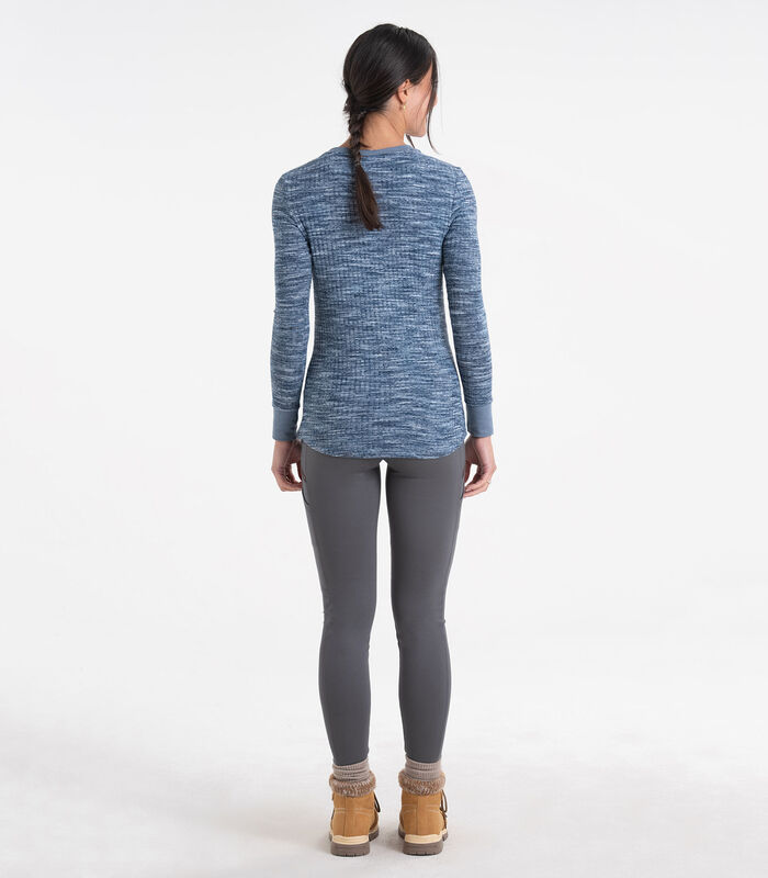 Women's Space Dye Knit Fashion Henley image number 3