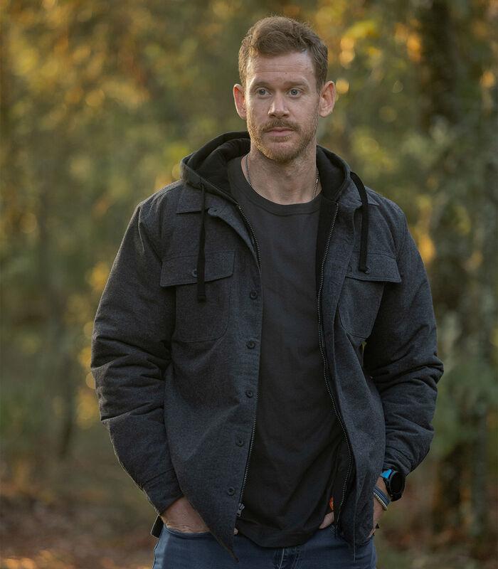 Men's Maplewood Hooded Flannel Shirt Jacket image number 3