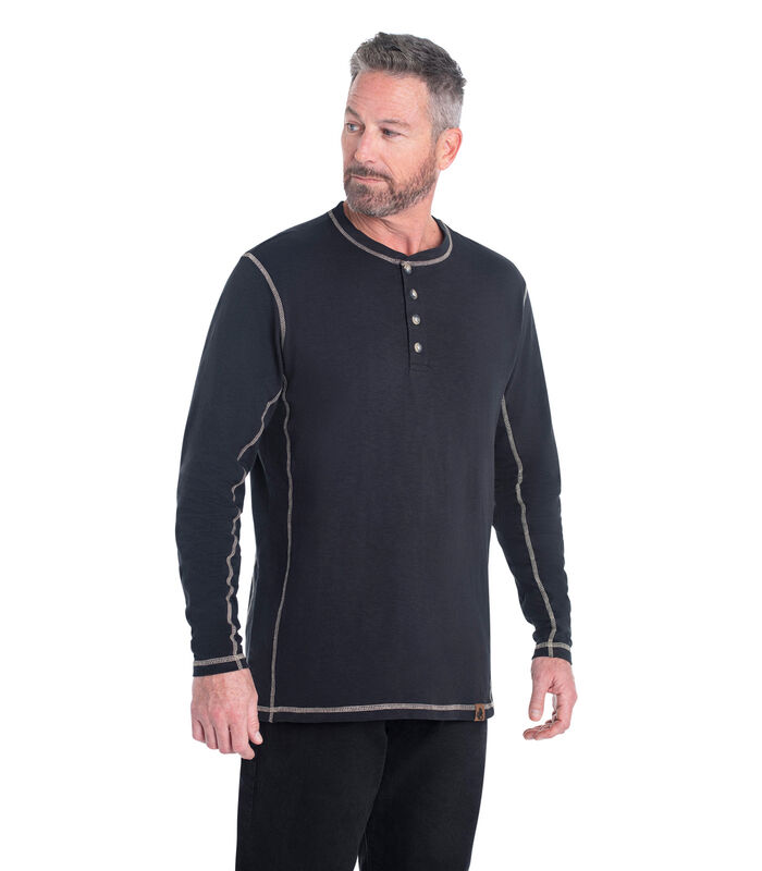 Men's Maverick Slub Henley Long Sleeve Shirt image number 3