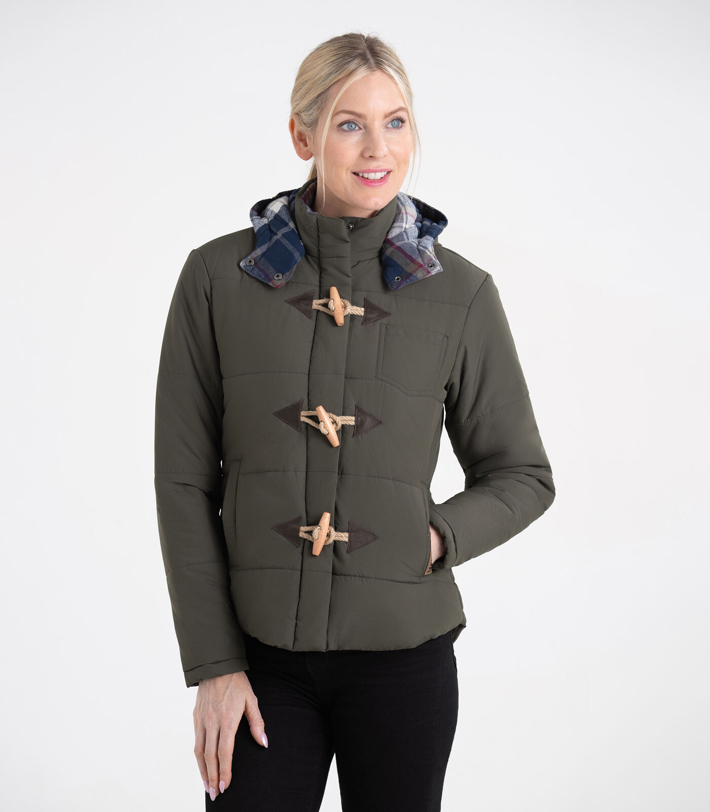 Women s Quilted Toggle Puffer Jacket Winter Weather Jacket