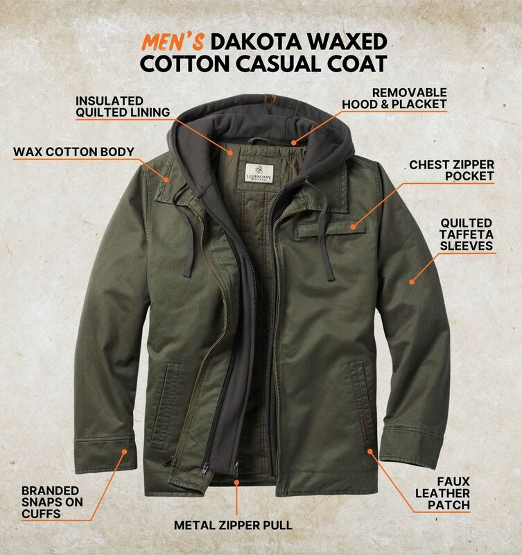 Men's Dakota Waxed Cotton Casual Coat image number 2