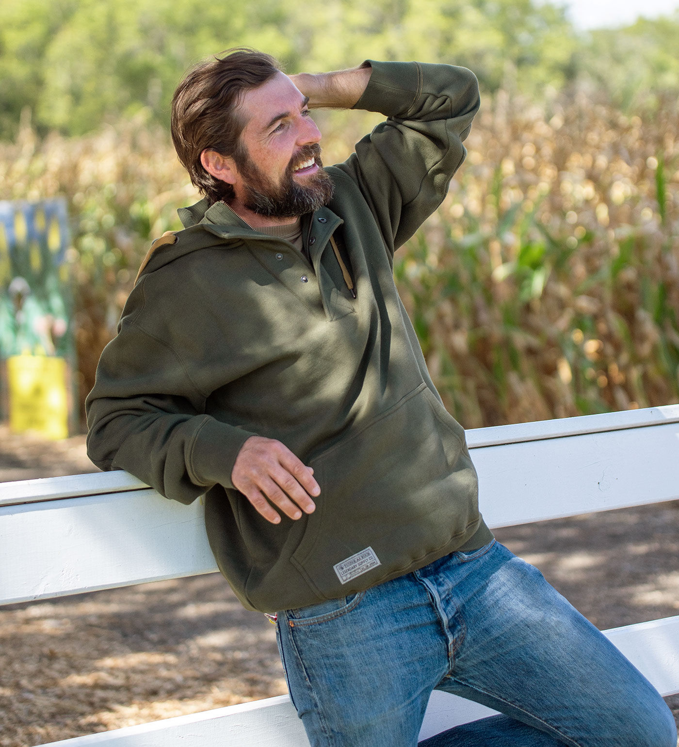Men's Quarter Zip Action Hoodie | Heavy-Duty Fleece Sweatshirt for