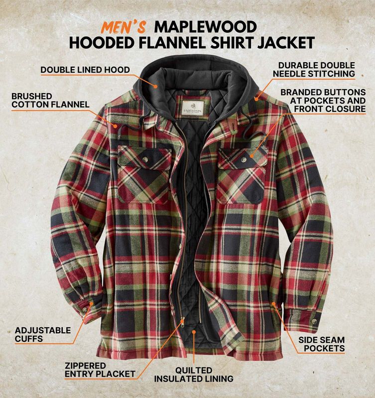 Men's Maplewood Hooded Flannel Shirt Jacket image number 2