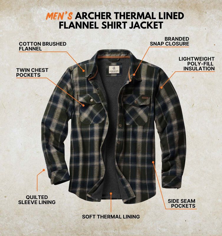 Men's Archer Thermal Lined Flannel Shirt Jacket image number 2