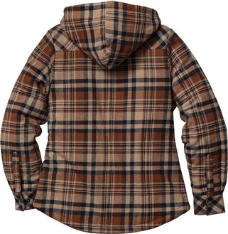 Women's Snap Front Open Country Sherpa Lined Hooded Shirt Jacket