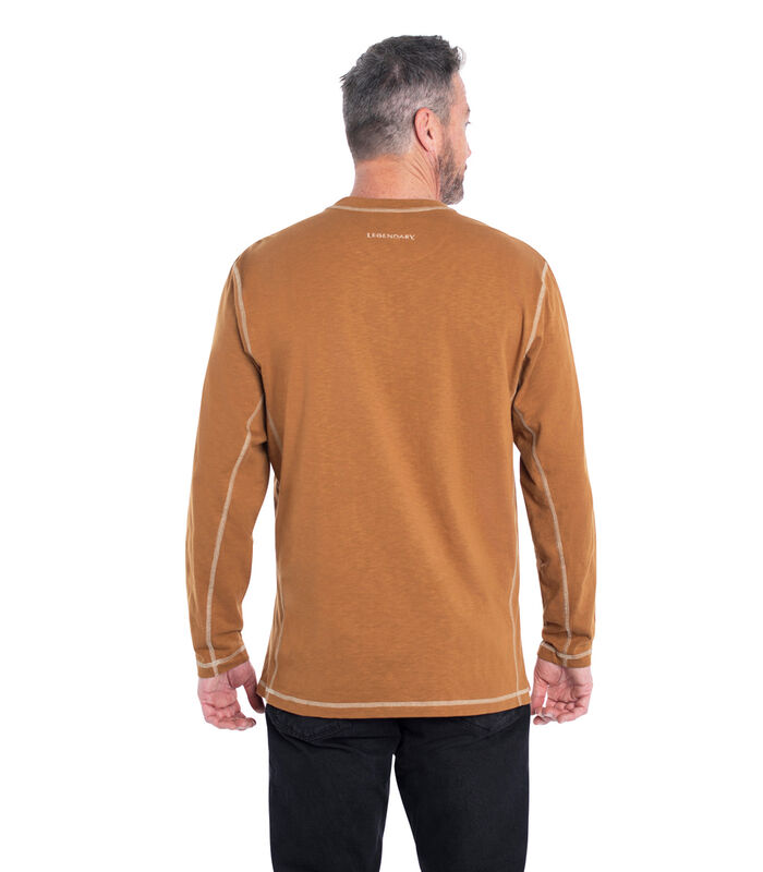 Men's Maverick Slub Henley Long Sleeve Shirt image number 4