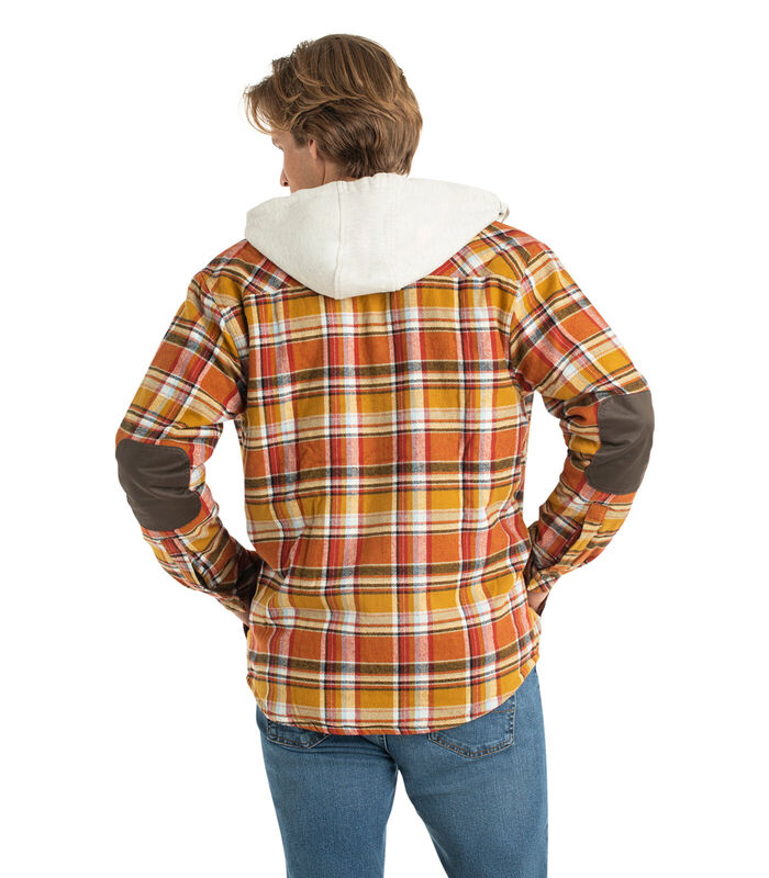 Men's Camp Night Berber Lined Hooded Flannel Shirt Jacket image number 4