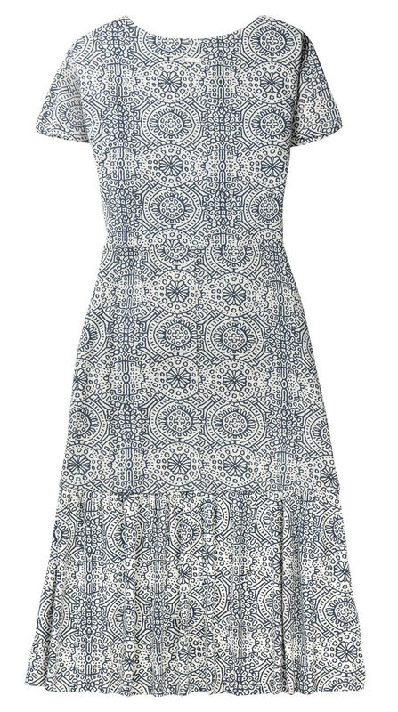 Women's Printed Knit Midi Short Sleeve Dress image number 1
