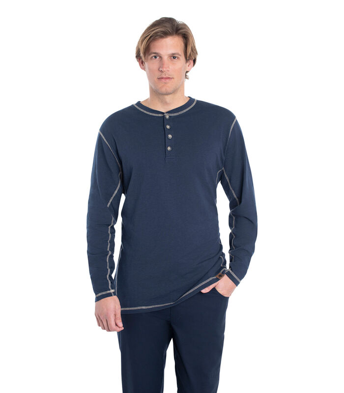 Men's Maverick Slub Henley Long Sleeve Shirt image number 3