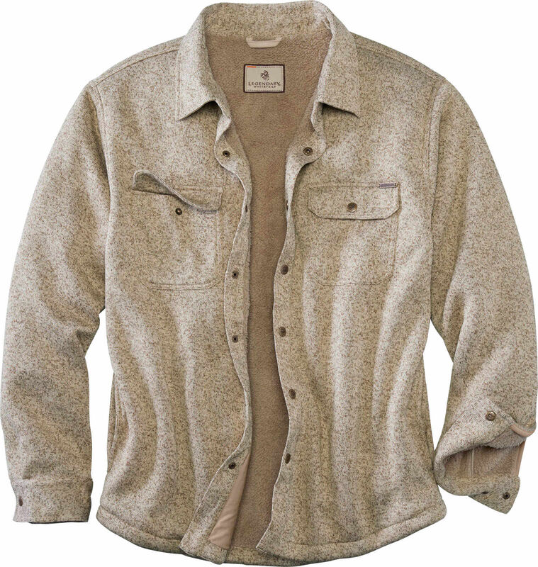Men's Camp Rebel Sherpa Lined Sweater Fleece Shirt Jacket image number 0