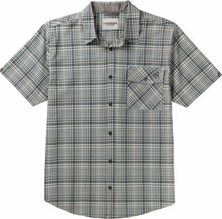 Men's Textured Stretch Woven Plaid Short Sleeve Shirt