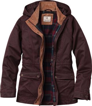 Women's Saddle Country Shirt Jacket with Removable Hood