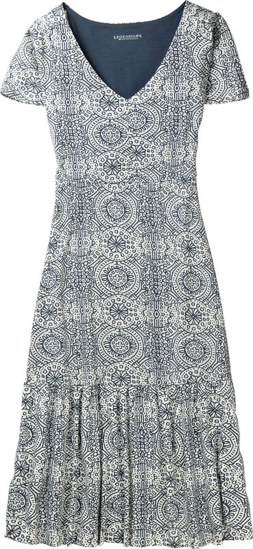 Women's Printed Knit Midi Short Sleeve Dress image number 0