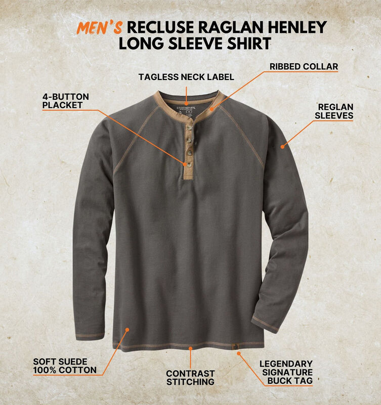 Men's Recluse Raglan Henley Long Sleeve Shirt image number 2