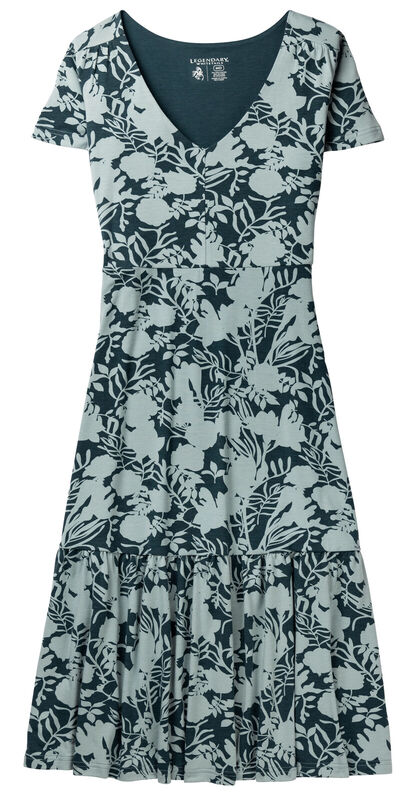 Women's Printed Knit Midi Short Sleeve Dress image number 0