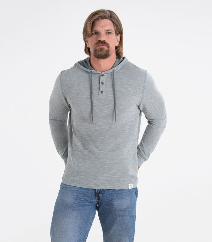 Men's Outdoors Hooded Pullover Performance Henley image number 3