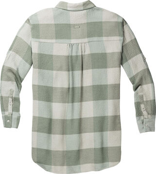 Women's Oversized Plaid Button Down Tunic Blouse