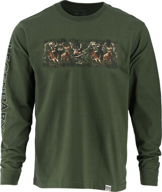 Men's Stag Lineup Long Sleeve T Shirt Made in the USA