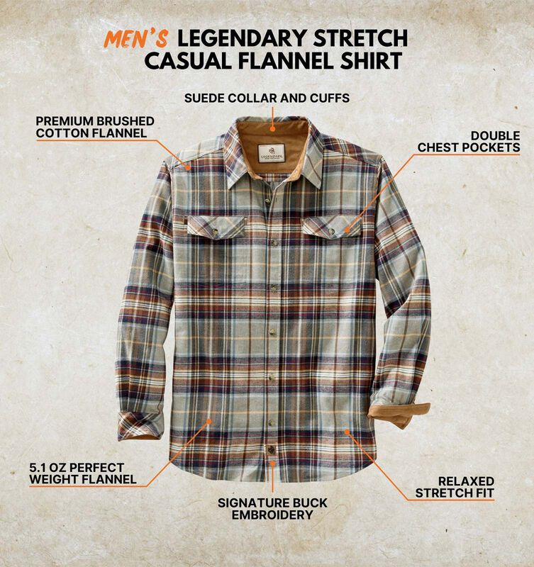 Men's Legendary Stretch Casual Flannel Shirt image number 2