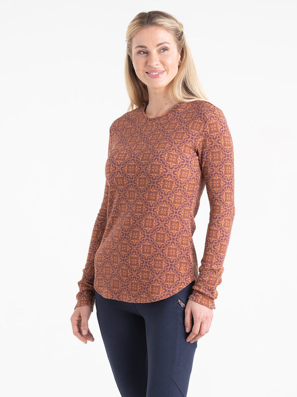 Women's Long Sleeve Waffle Knit Top image number 2