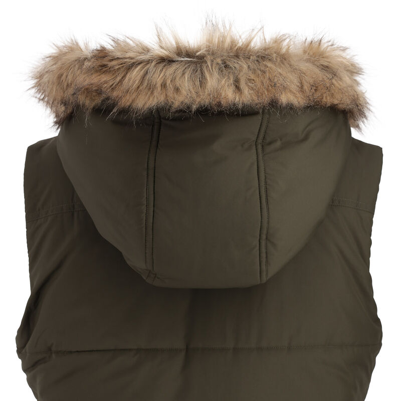 Women's Quilted Toggle Hooded Puffer Vest image number 3