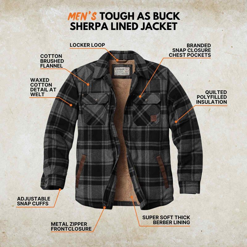 Men's Tough as Buck Sherpa Lined Jacket image number 2