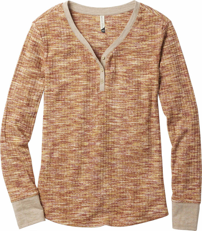 Women's Space Dye Knit Fashion Henley image number 0