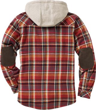 Men's Camp Night Berber Lined Hooded Flannel Shirt Jacket