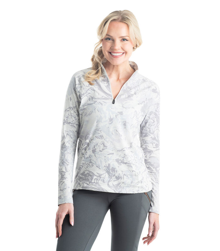 Women's 1/4-Zip Jersey Performance Pull Over Long Sleeve Shirt image number 2