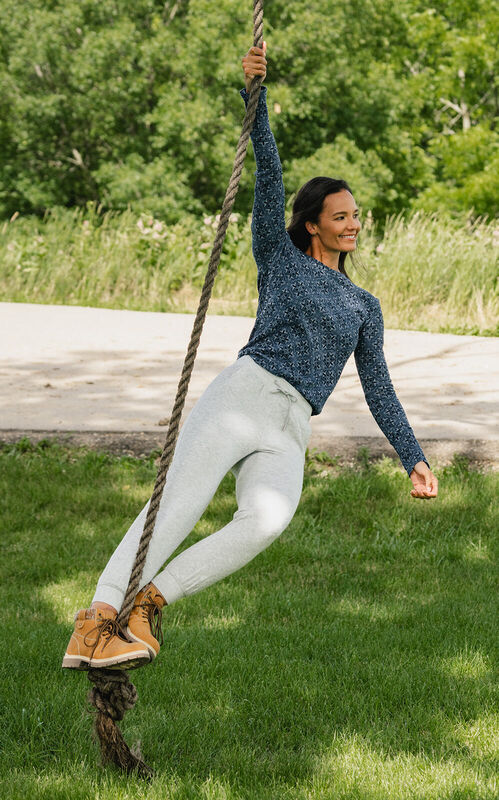 Women's Long Sleeve Waffle Knit Top image number 4