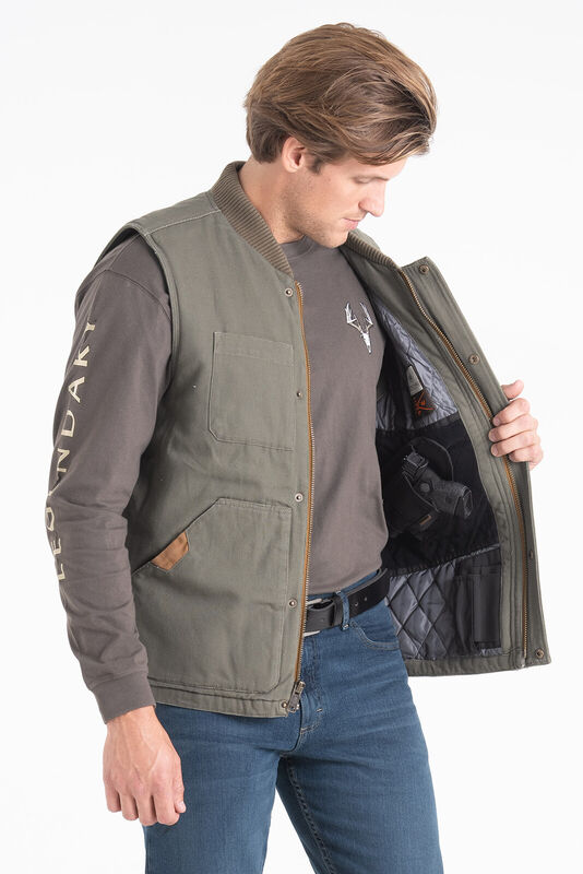 Men's Concealed Carry Canvas Cross Trail Vest image number 3