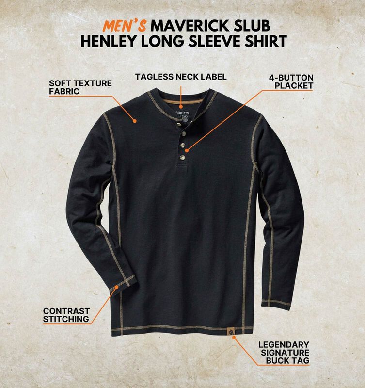 Men's Maverick Slub Henley Long Sleeve Shirt image number 2