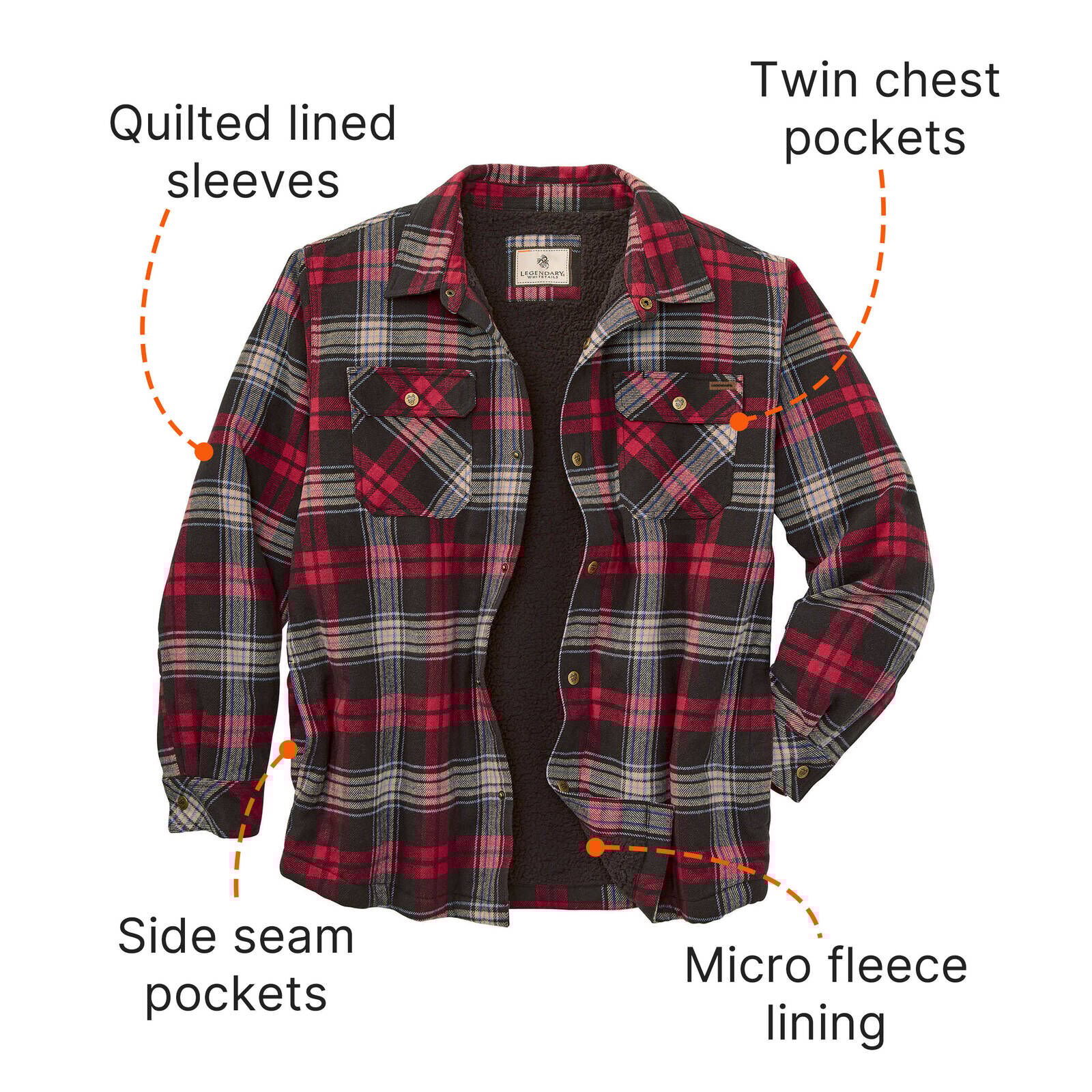 Men's Deer Camp Berber Lined Flannel Shirt Jacket | Warm Shacket