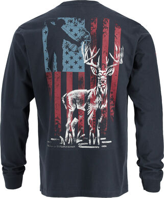 Men's Flag Stag LS T Shirt Made in the USA