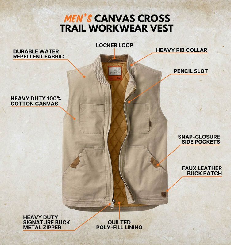 Men's Canvas Cross Trail Workwear Vest image number 2